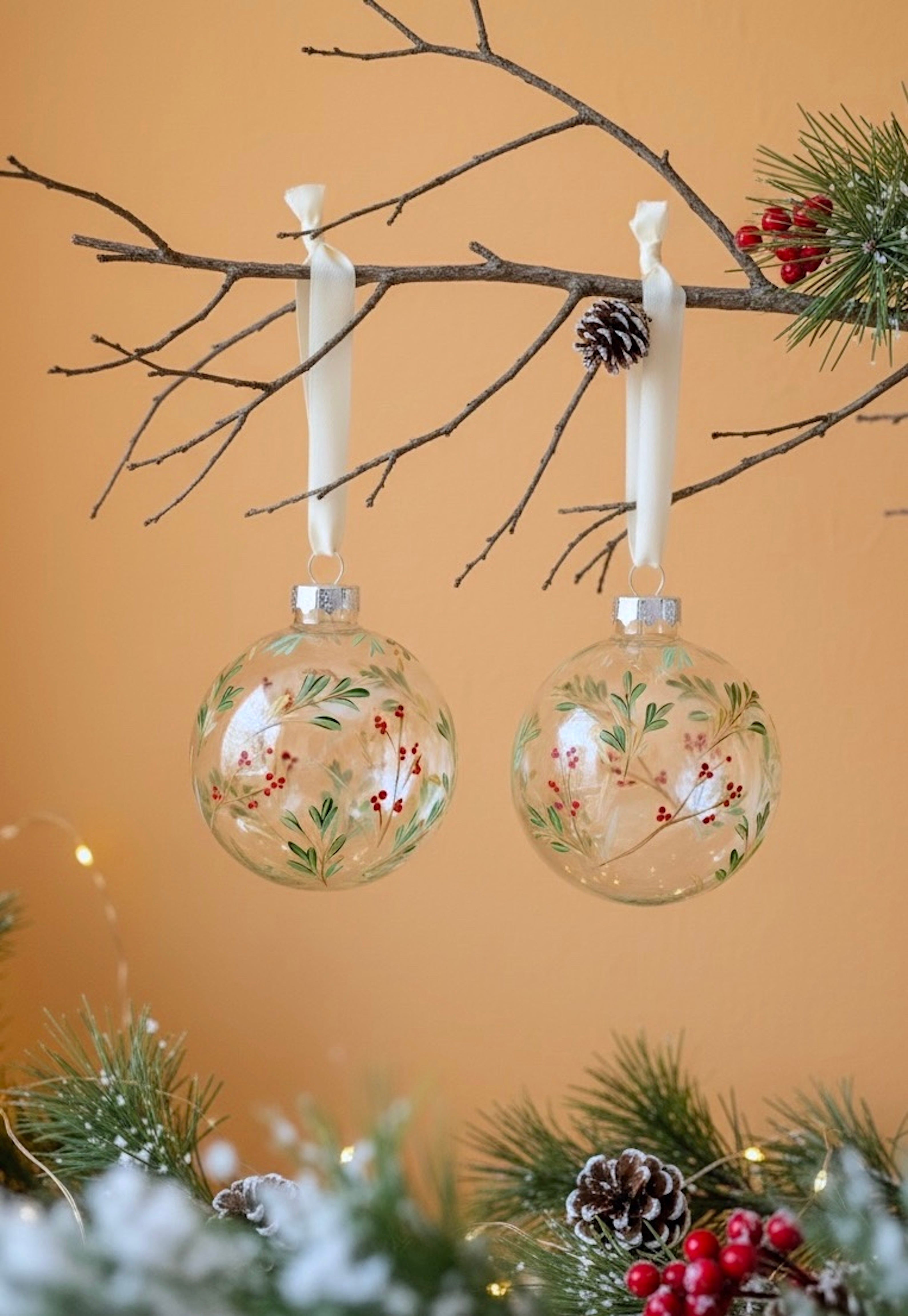 Winterberry - Hand Painted Ornament 3".