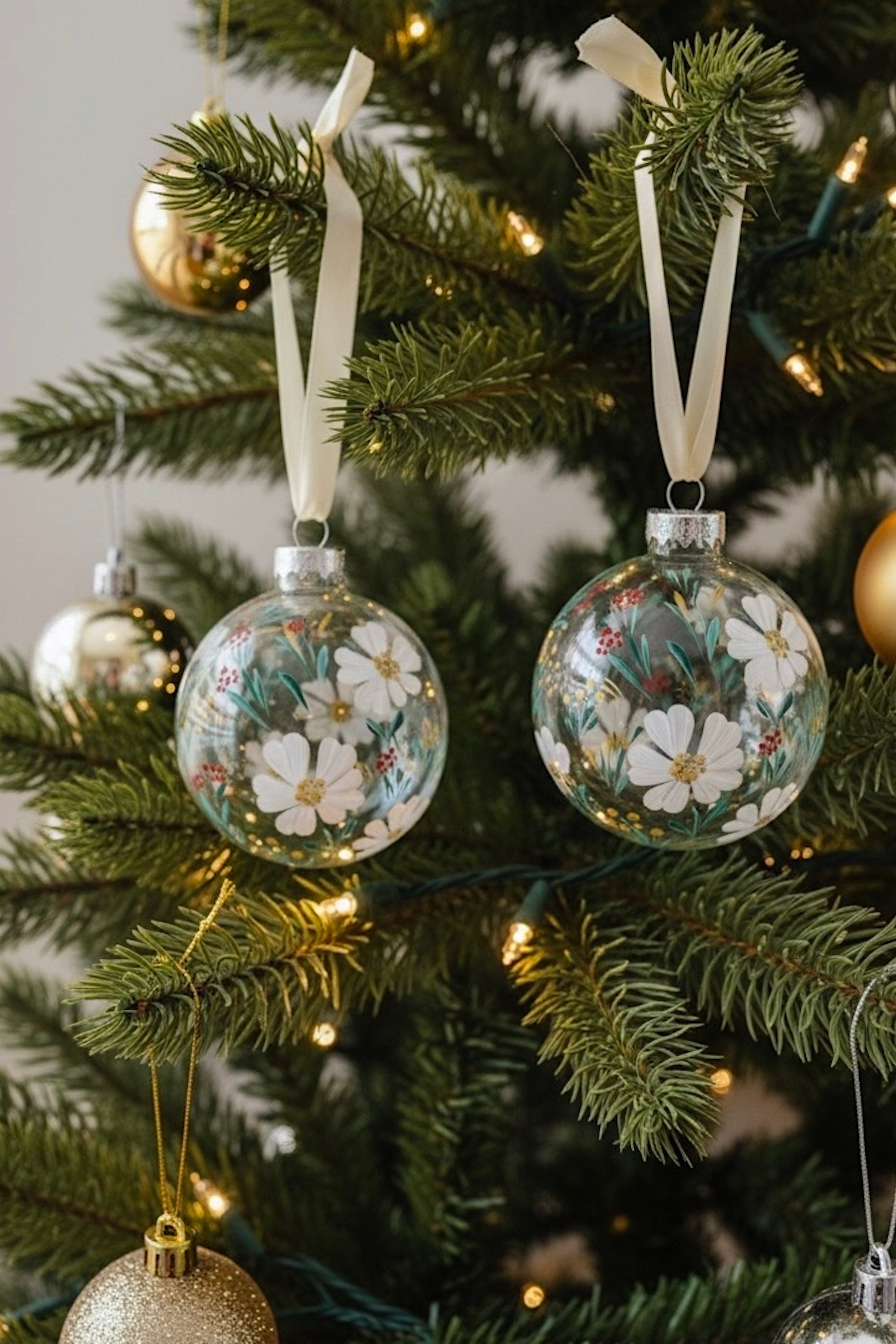 Winter in Bloom - Hand Painted Ornament 3"