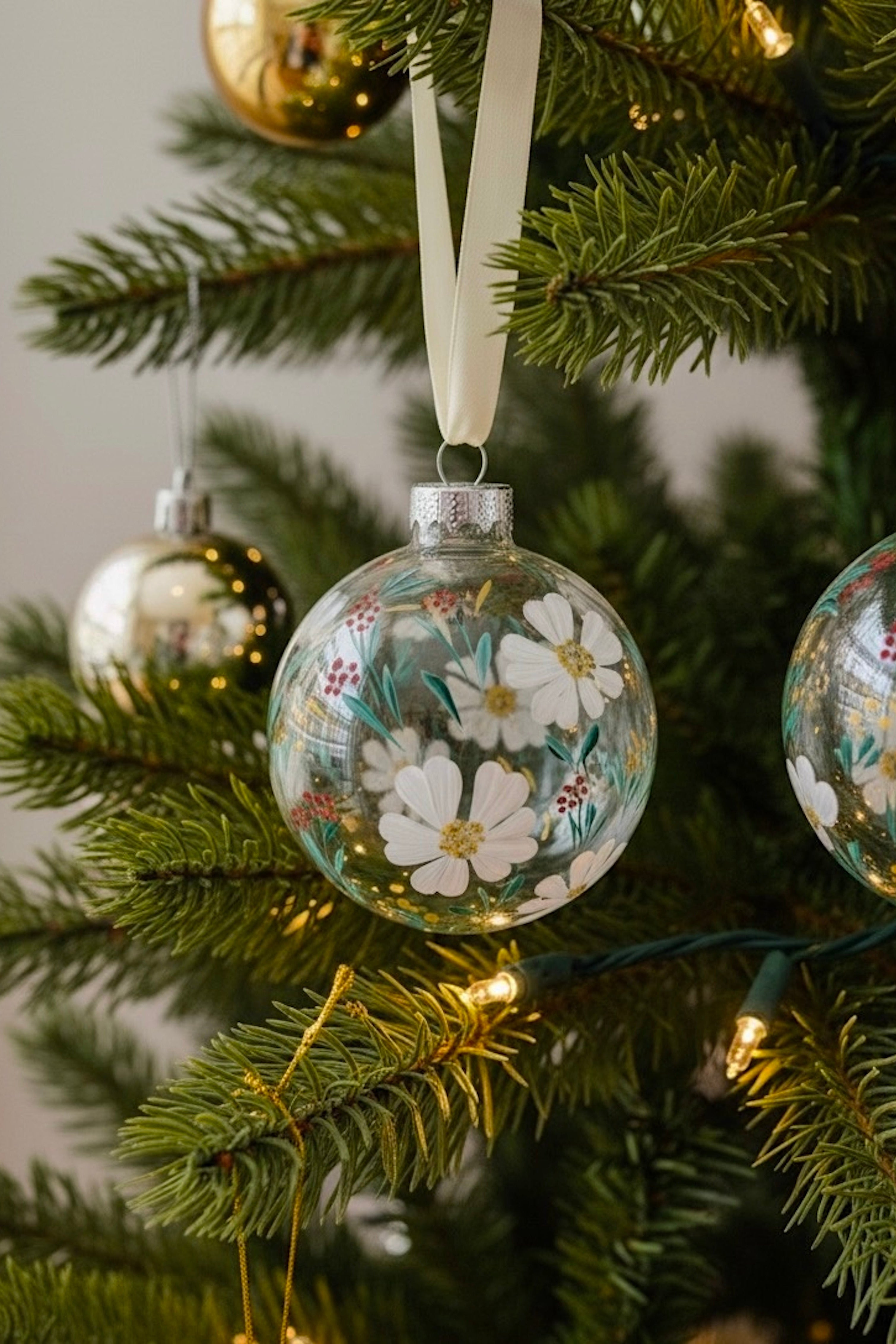 Winter in Bloom - Hand Painted Ornament 3"